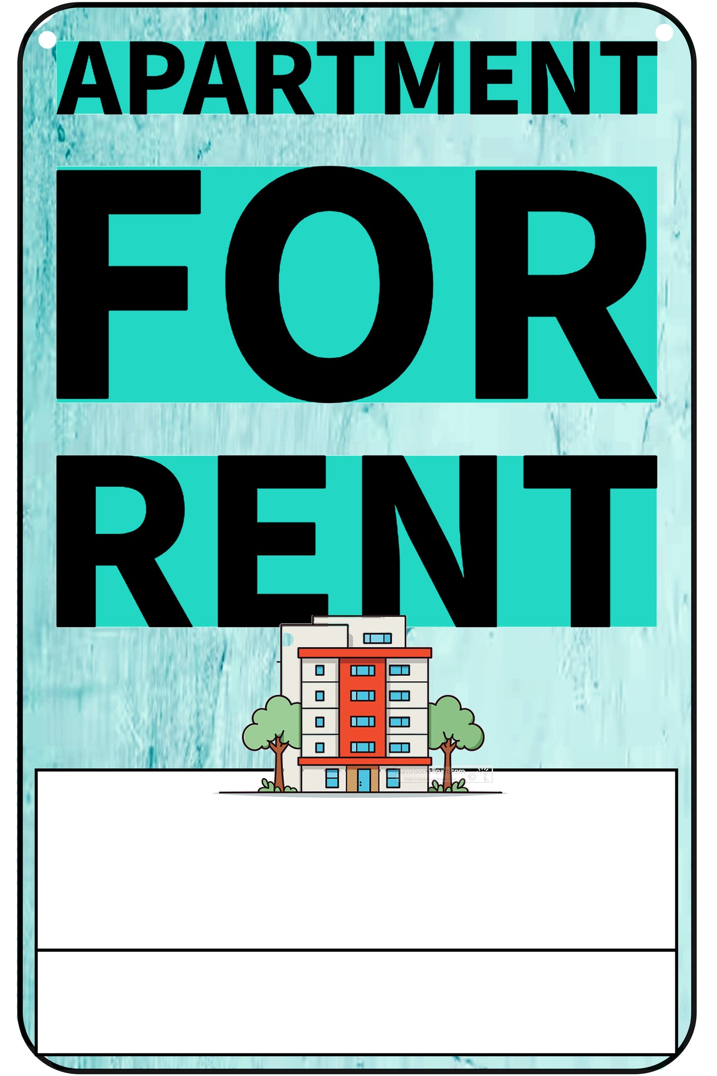 Apartment for Rent Metal Sign