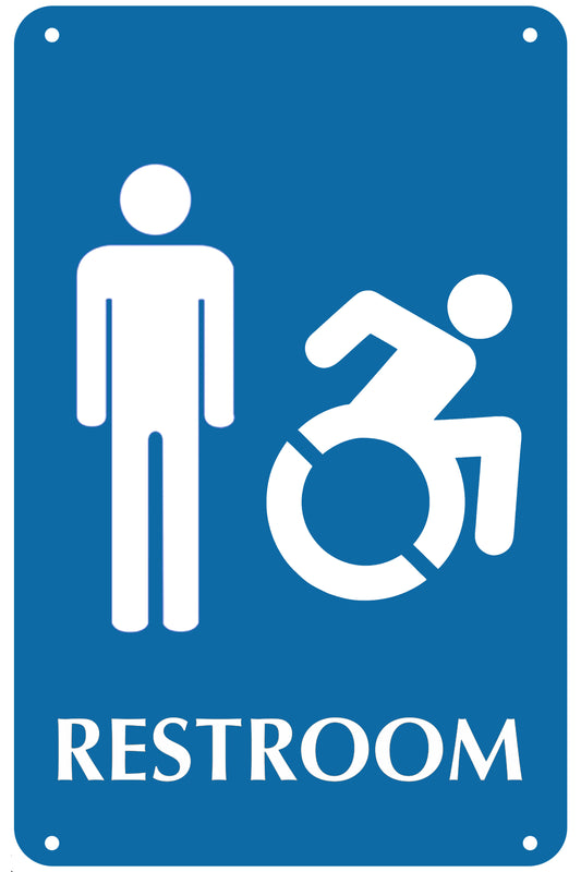 Standard Handicap Men's Restroom Sign