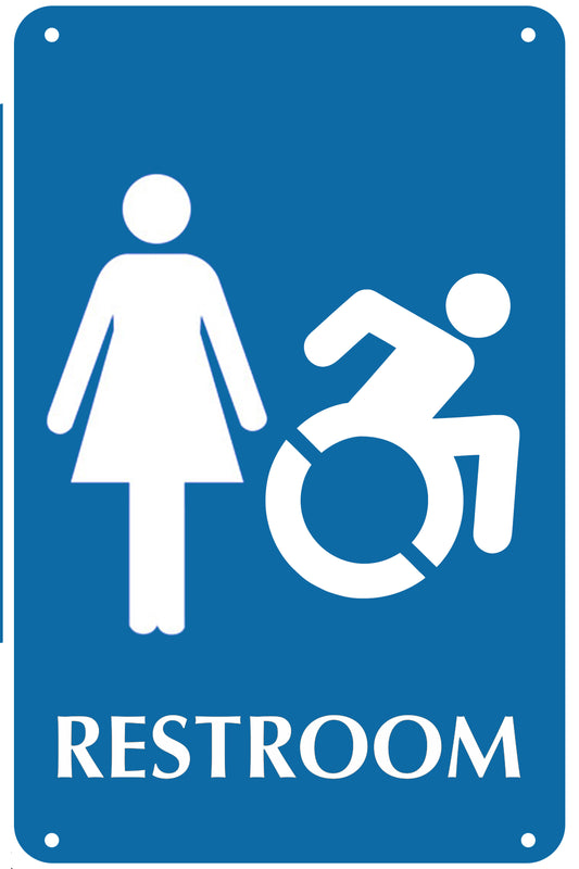 Standard Handicap Women's Restroom Sign