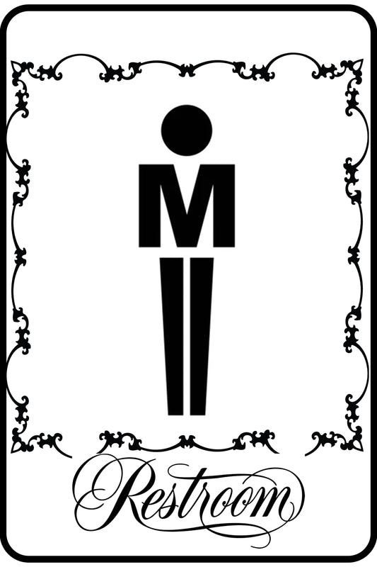 Elegant Men's Restroom Sign