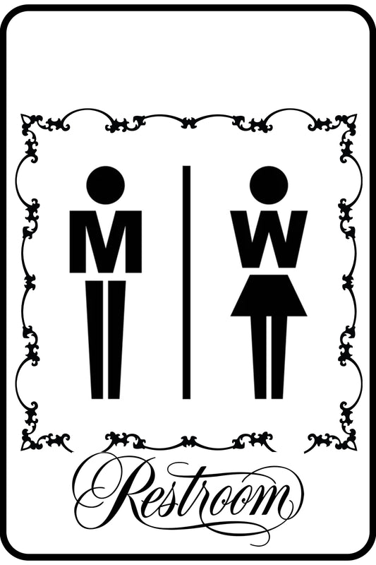 Elegant Men's and Ladies Restroom Sign