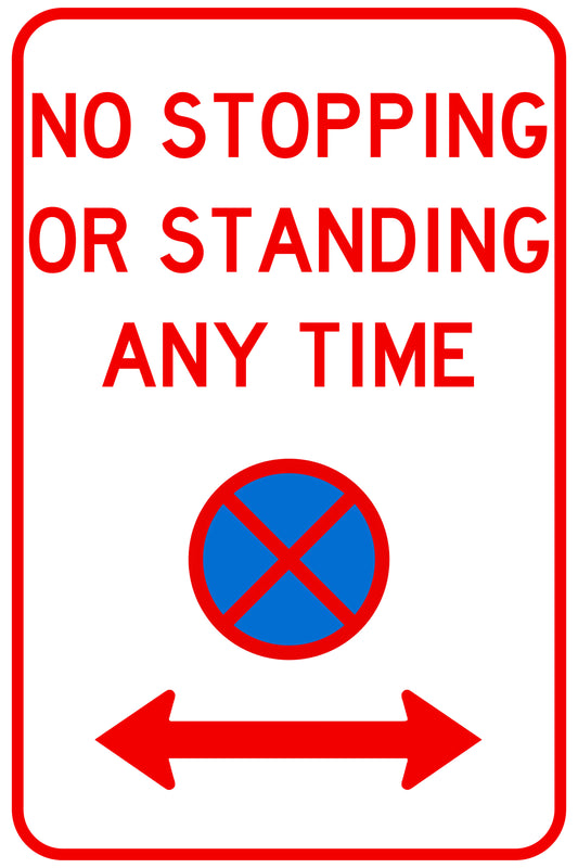 "No Stopping or Standing Any Time"