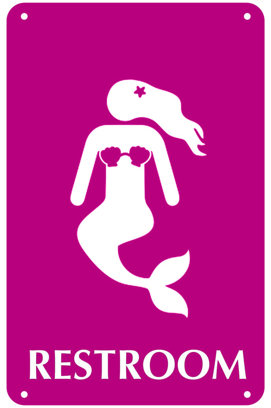 Ladies Mermaid Restroom Sign