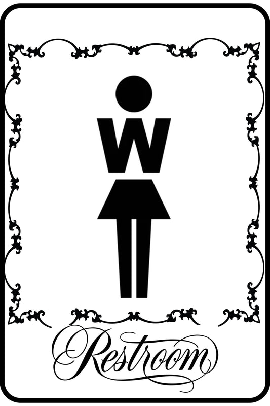 Elegant Woman's Restroom Sign